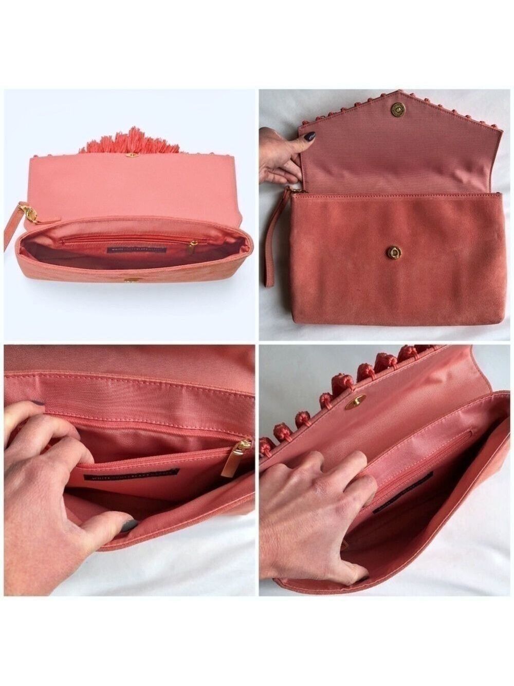 White House Black Market Tassel Clutch Bag - Picture 5 of 7